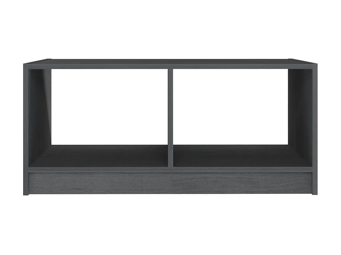 Table basse Gris 75x50x33,5 cm Bois de pin massif OFR46441 BonneVie Meuble