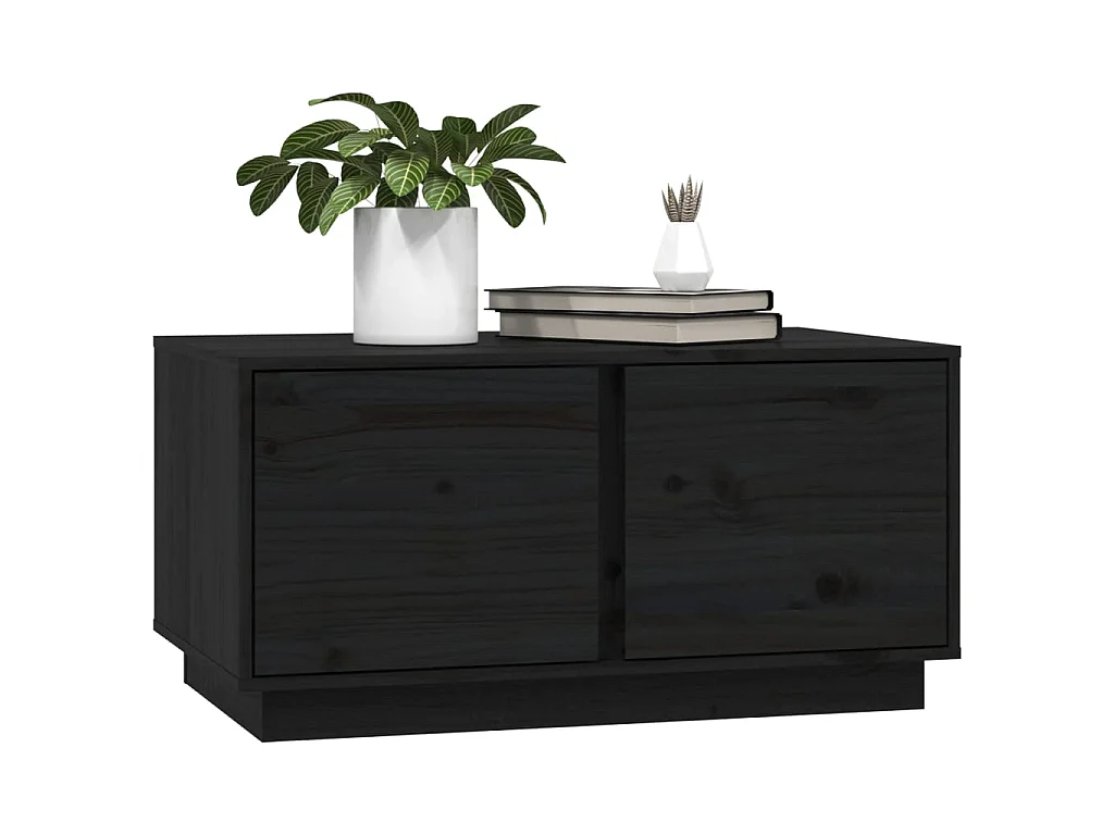 Mesa de centro 80x50x40 cm madeira de pinho maciça preto PT660251