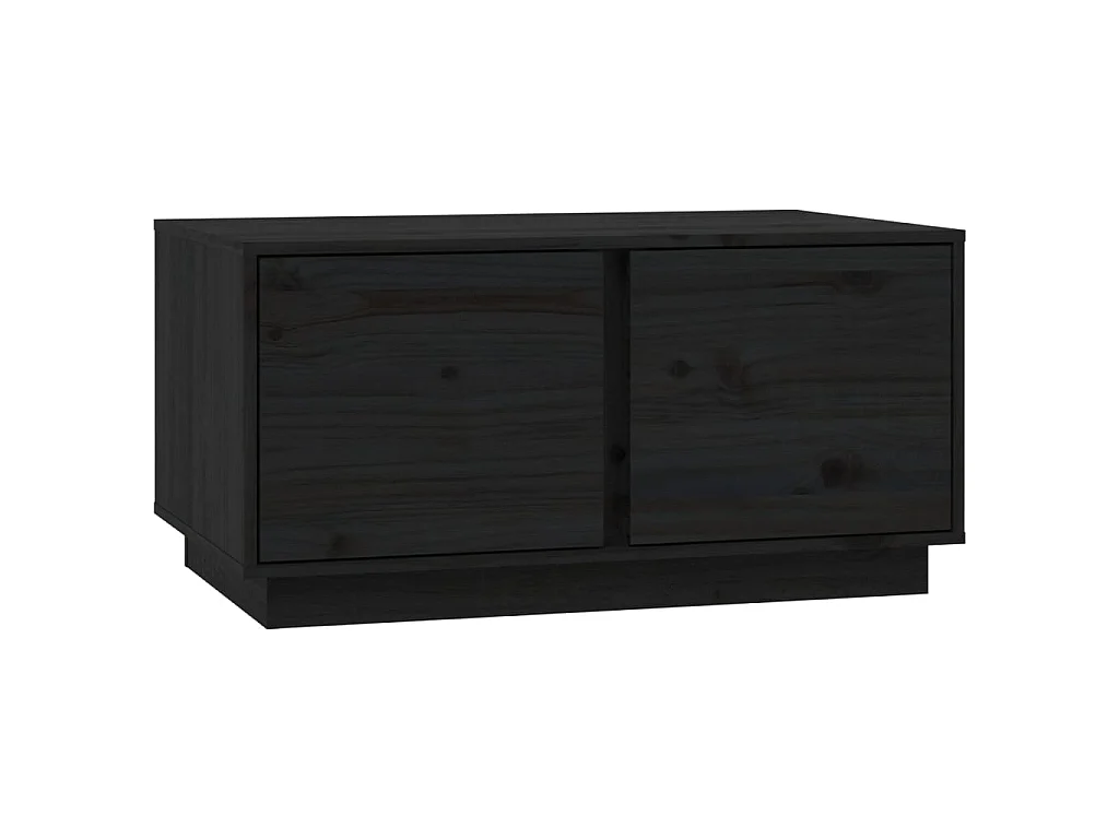 Table basse Noir 80x50x40 cm Bois massif de pin OFR34540 BonneVie Meuble
