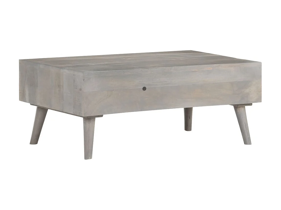 Mesa de centro 100x60x40 cm mangueira maciça áspera cinzento PT223652