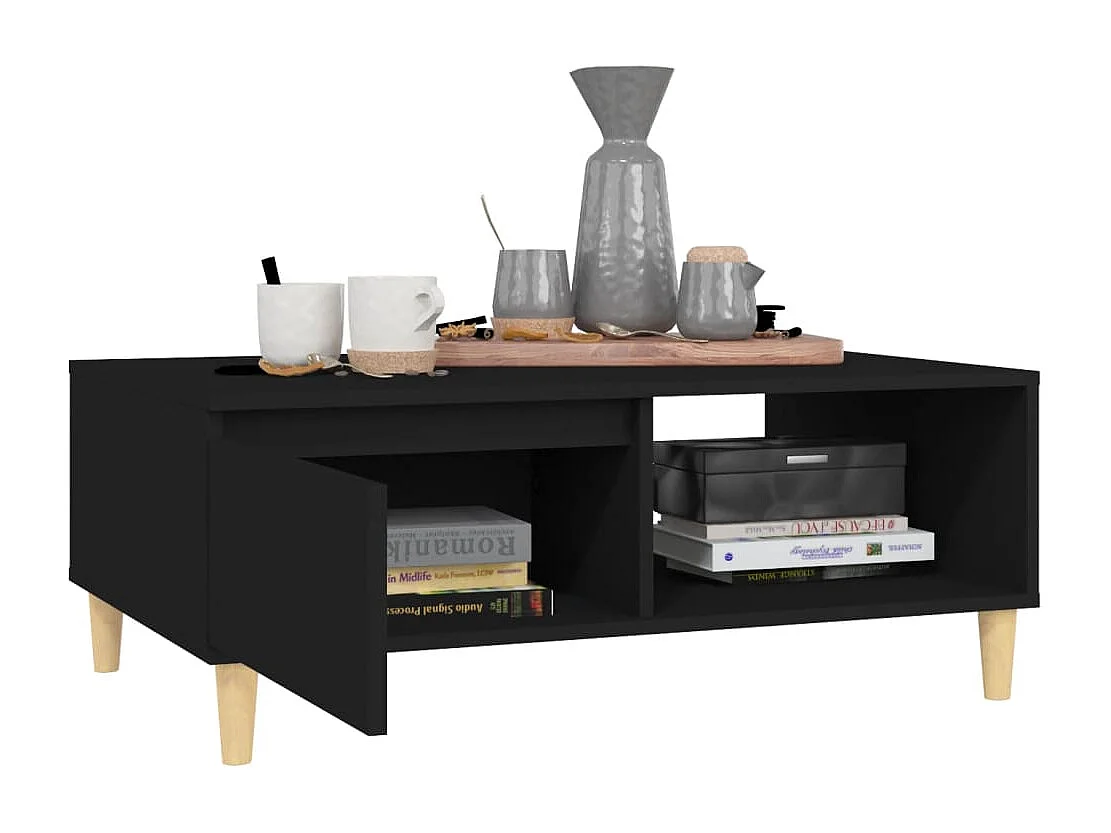 Table basse Noir 90x60x35 cm Aggloméré OFR96349 BonneVie Meuble