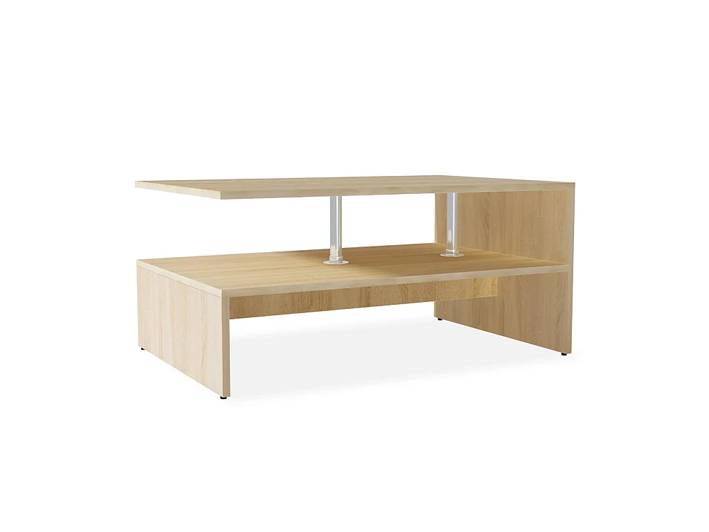 Table basse en aggloméré 90 x 59 x 42 cm Chêne OFR59033 BonneVie Meuble