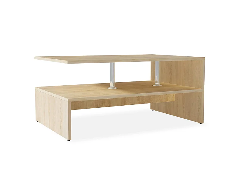 Table basse en aggloméré 90 x 59 x 42 cm Chêne OFR59033 BonneVie Meuble