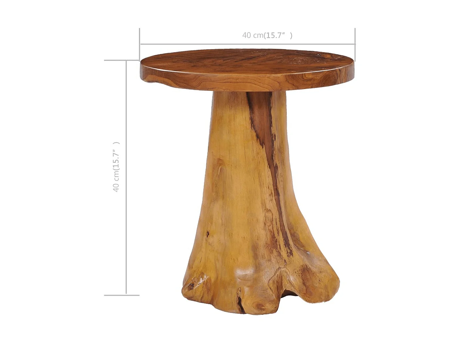 Mesa de centro 40x40 cm madeira de teca maciça PT665454