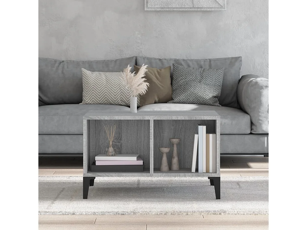 Table basse Sonoma gris 60x50x36,5 cm Bois d'ingénierie OFR22623 BonneVie Meuble