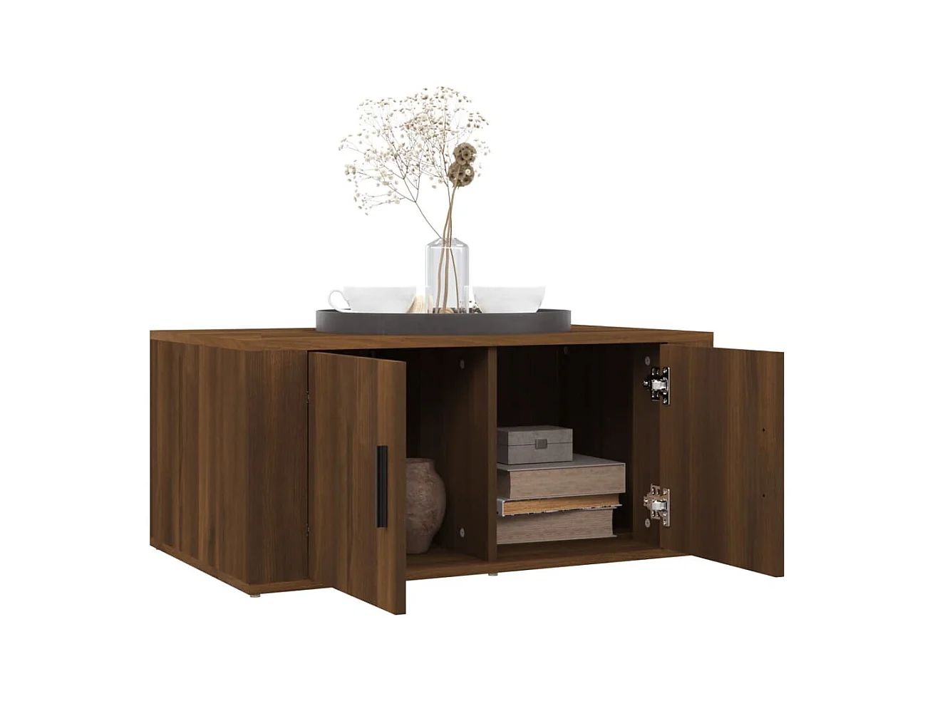 Salontafel 80x50x36 cm bewerkt hout bruin eikenkleur NL64432