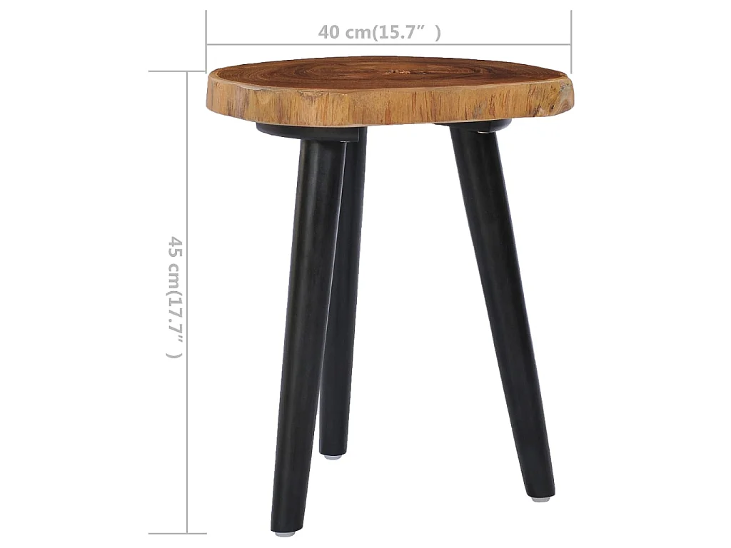 Table basse 40x45 cm Teck solide OFR98730 BonneVie Meuble