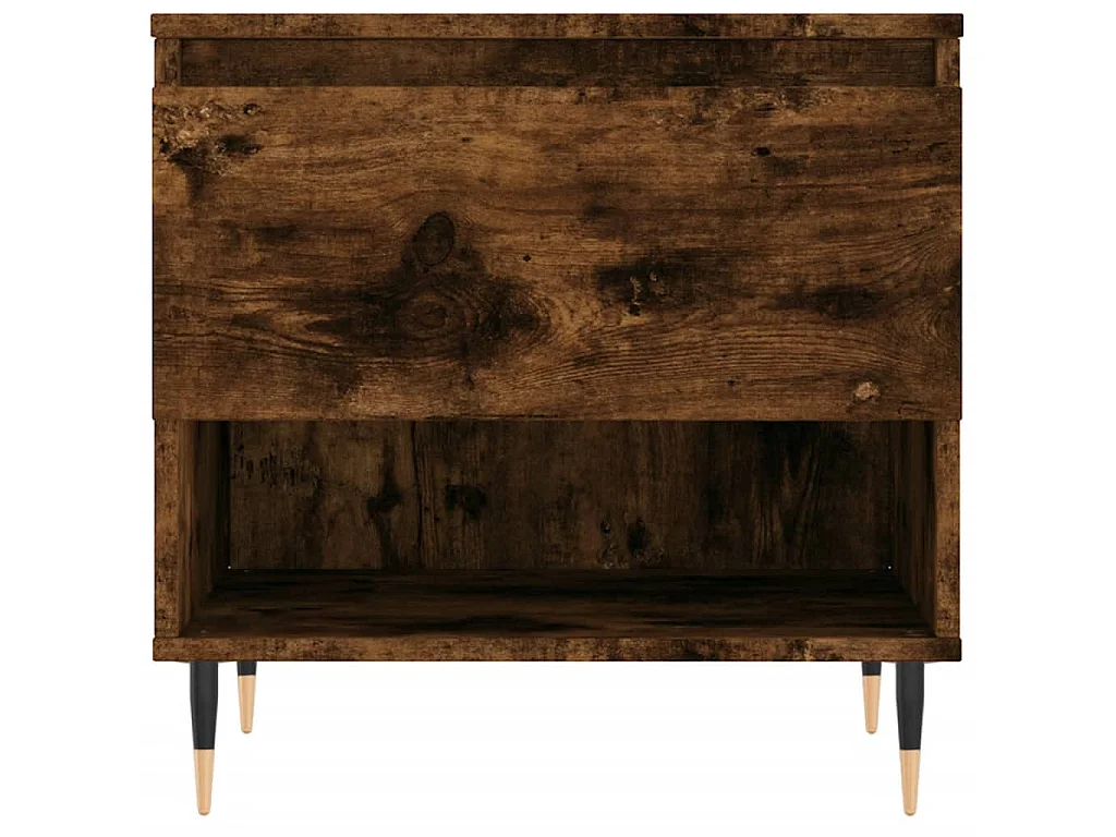 Table basse chêne fumé 50x46x50 cm bois d'ingénierie OFR70215 BonneVie Meuble