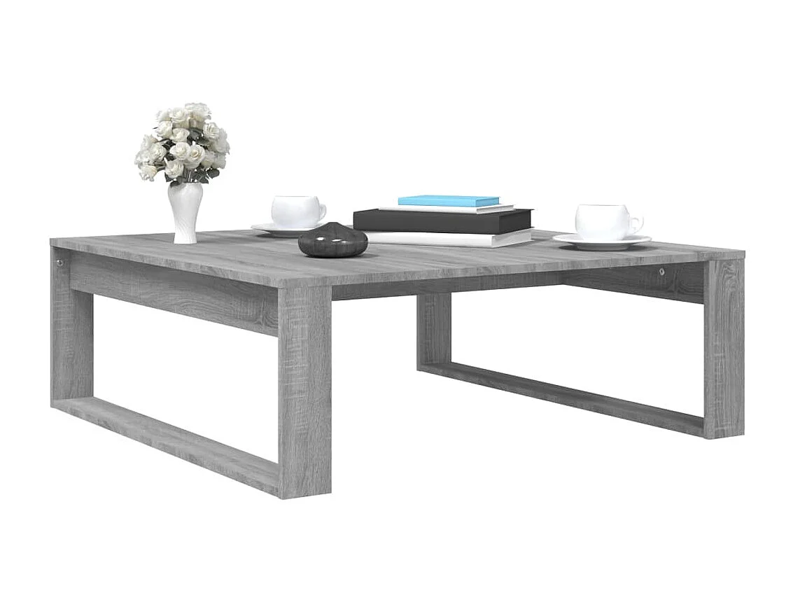 Table basse Sonoma gris 100x100x35 cm Bois d'ingénierie OFR71070 BonneVie Meuble