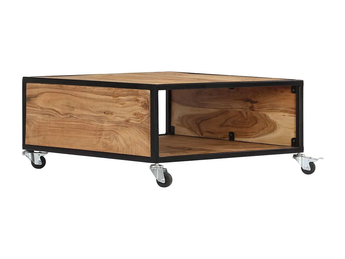 Table basse 70x70x32 cm Bois solide d'acacia OFR96894 BonneVie Meuble