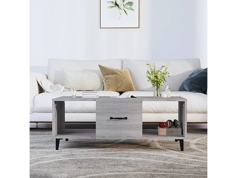 Mesa de centro 102x50x40cm derivados de madeira cinzento sonoma PT436428