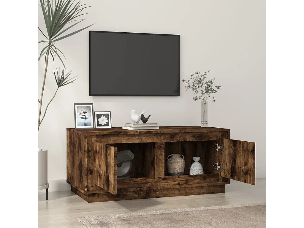 Salontafel 102x50x44 cm bewerkt hout gerookt eikenkleurig NL15852