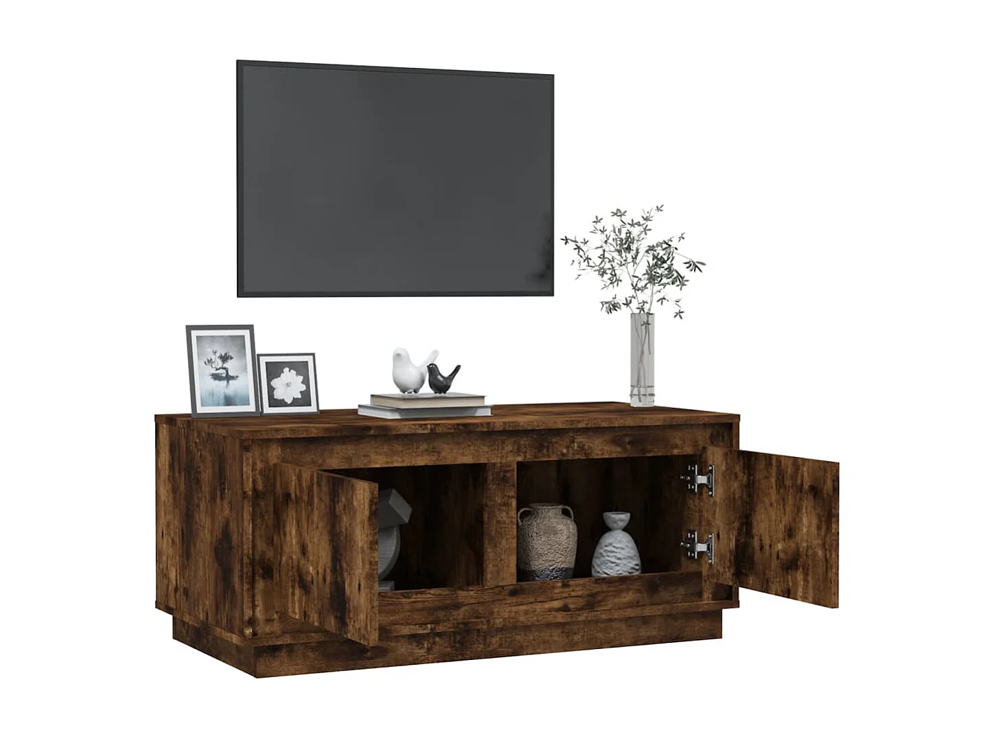 Salontafel 102x50x44 cm bewerkt hout gerookt eikenkleurig NL15852