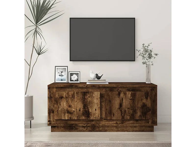 Salontafel 102x50x44 cm bewerkt hout gerookt eikenkleurig NL15852