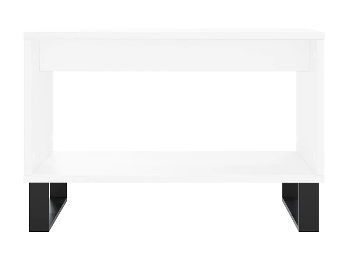 Table basse blanc 60x50x40 cm bois d'ingénierie OFR77907 BonneVie Meuble