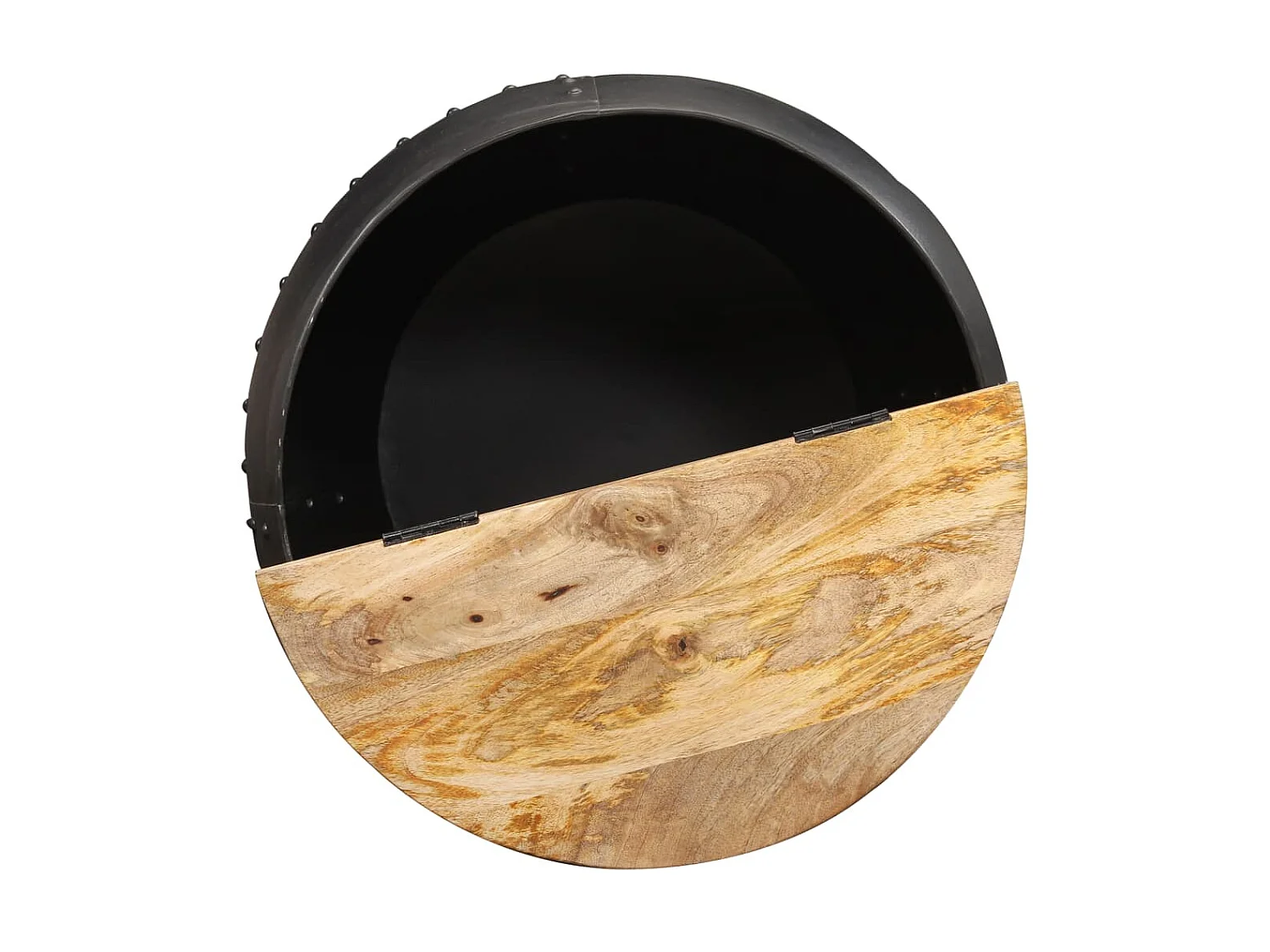 Table basse ronde 53x43 cm Bois de manguier massif OFR75460 BonneVie Meuble