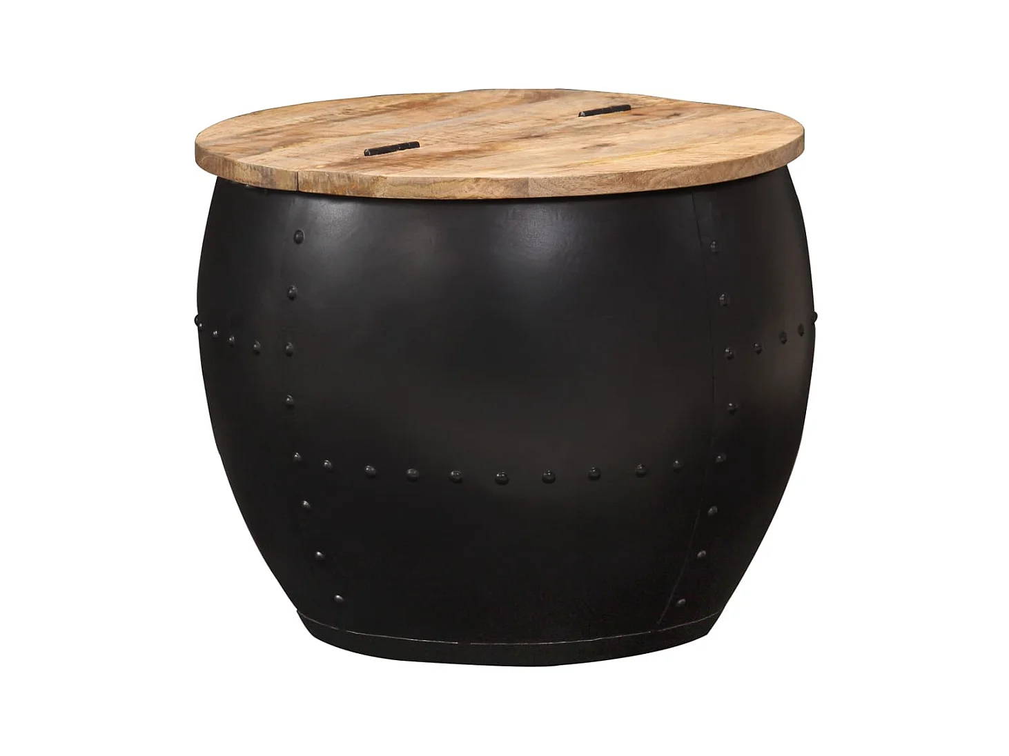 Table basse ronde 53x43 cm Bois de manguier massif OFR75460 BonneVie Meuble