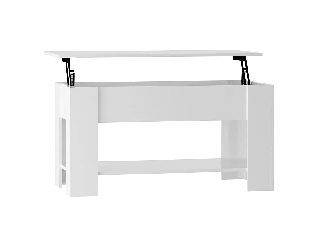 Mesa de centro madera de ingeniería blanco brillo 101x49x52 cm ES402977