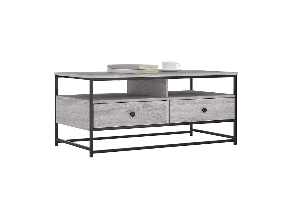 Mesa de centro madera de ingeniería gris Sonoma 100x51x45 cm ES34461