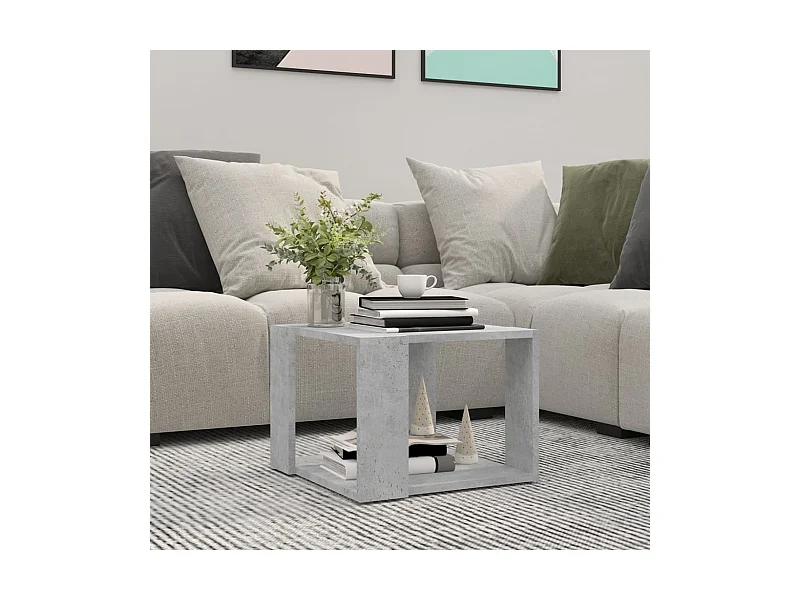 Table basse Gris béton 40x40x30 cm Bois d'ingénierie OFR71211 BonneVie Meuble