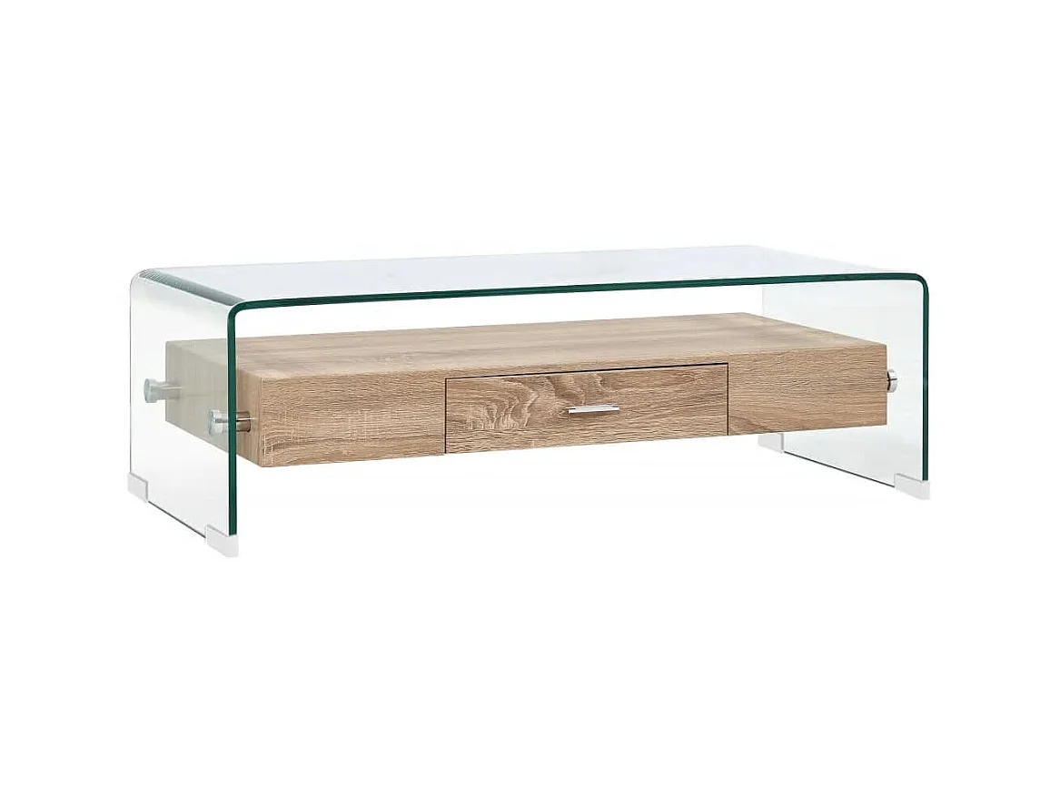 Table basse Clair 98 x 45 x 31 cm Verre trempé OFR84290 BonneVie Meuble