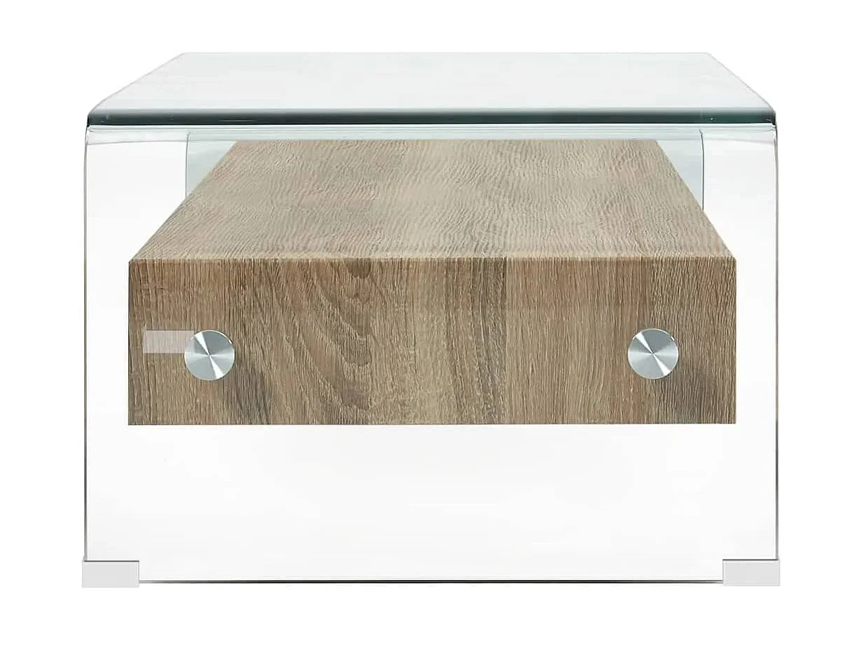 Table basse Clair 98 x 45 x 31 cm Verre trempé OFR84290 BonneVie Meuble