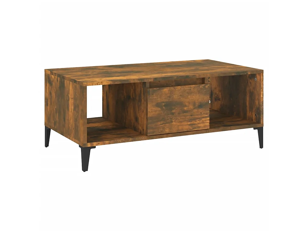 Table basse Chêne fumé 90x50x36,5 cm Bois d'ingénierie OFR33574 BonneVie Meuble