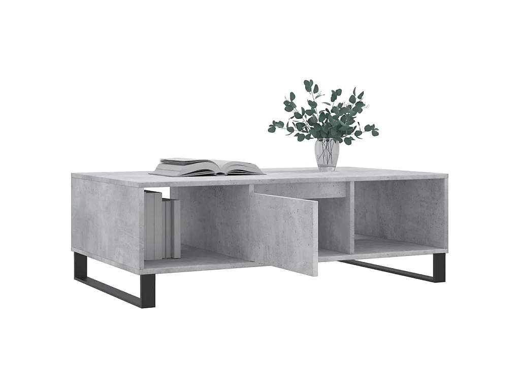Table basse gris béton 104x60x35 cm bois d'ingénierie OFR12102 BonneVie Meuble