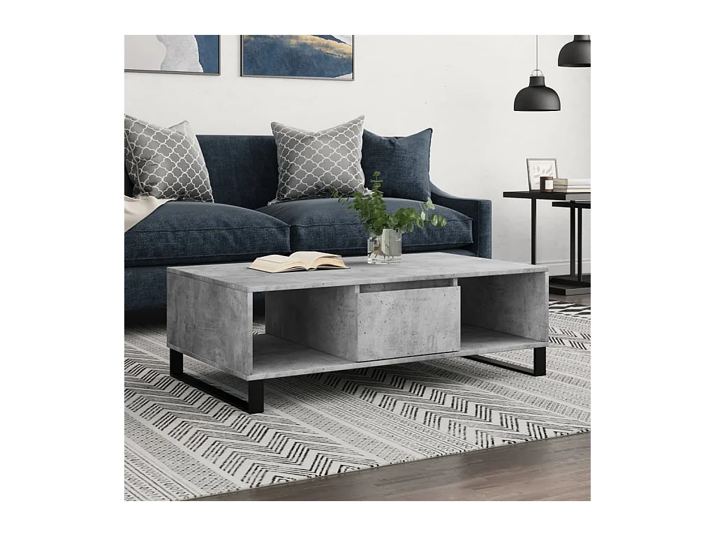 Mesa de centro 104x60x35 cm derivados madeira cinzento cimento PT573663