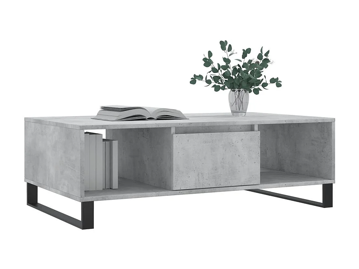 Mesa de centro madera de ingeniería gris hormigón 104x60x35 cm ES93982