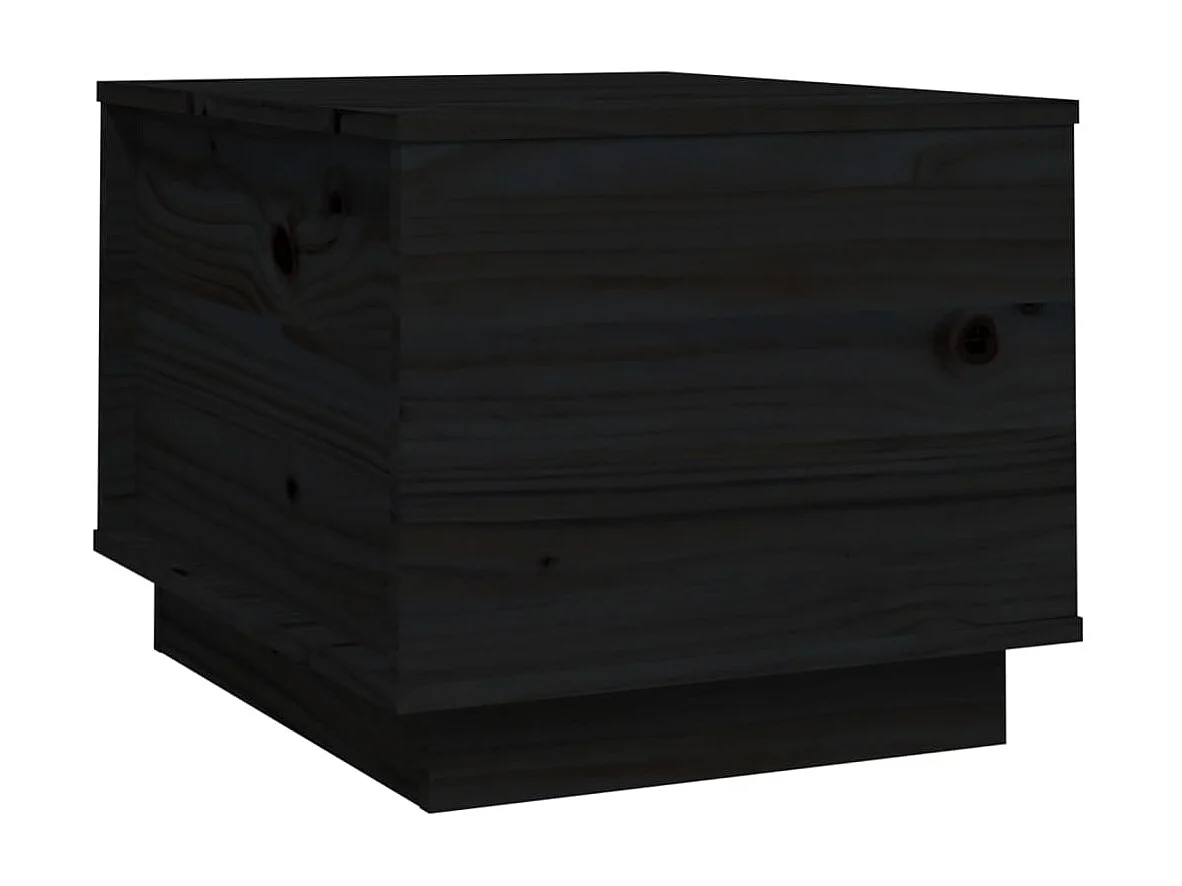 Table basse relevable Noir 40x50x35 cm Bois massif de pin OFR81116 BonneVie Meuble