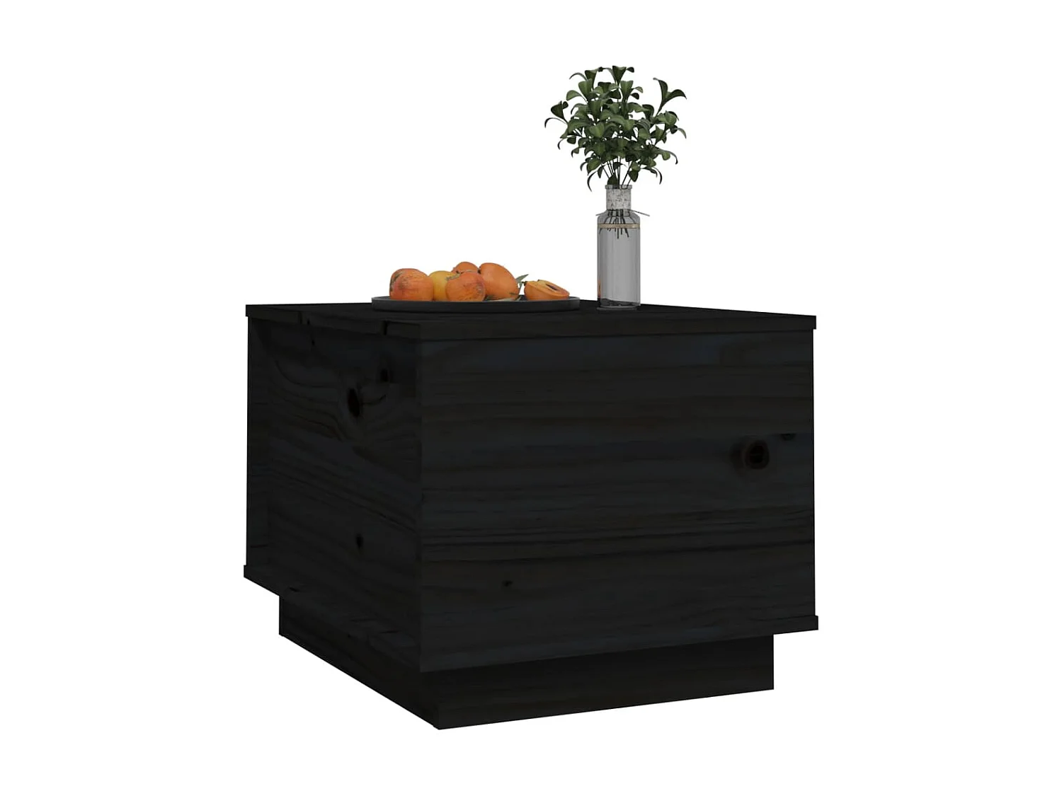 Table basse relevable Noir 40x50x35 cm Bois massif de pin OFR81116 BonneVie Meuble