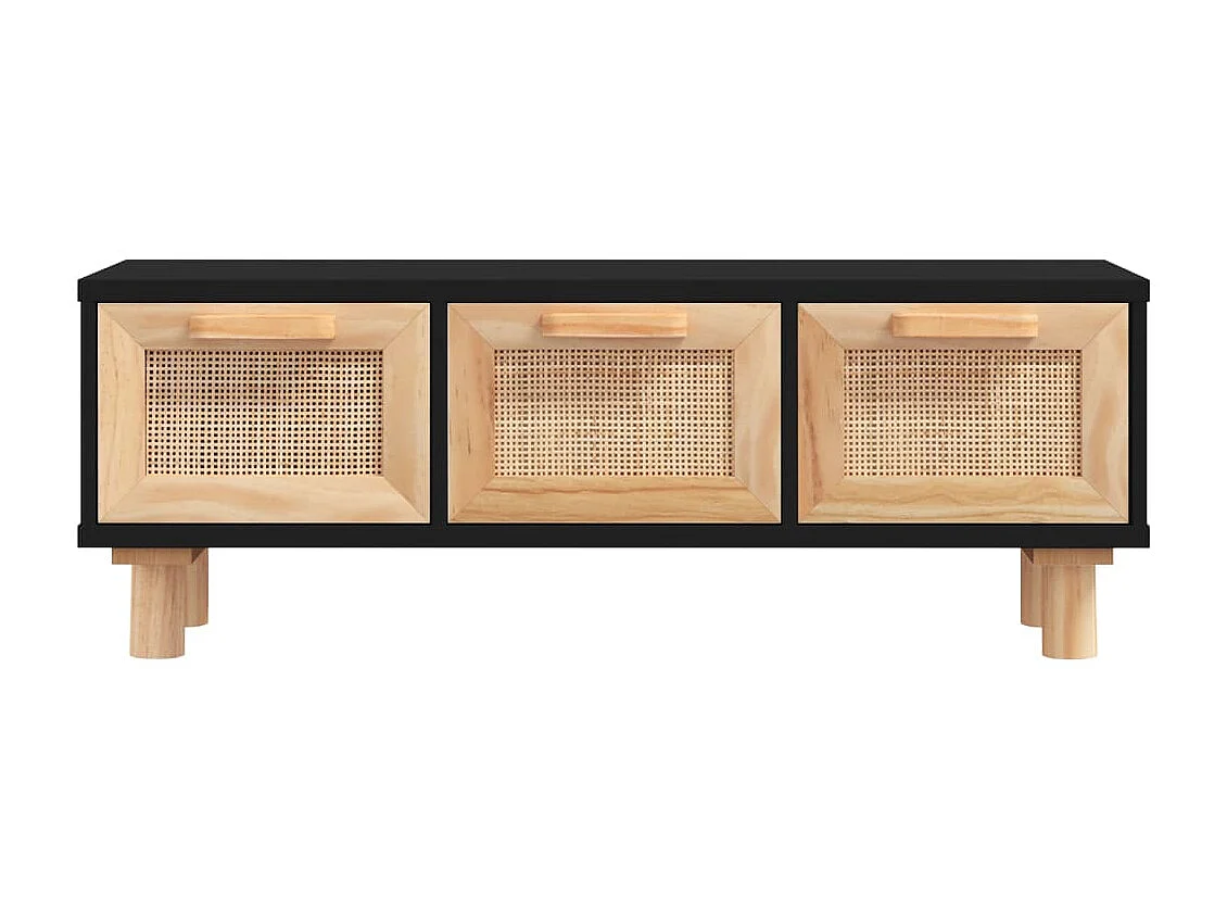 Mesa de centro 80x40x30 cm derivados madeira pinho maciço preto PT826698