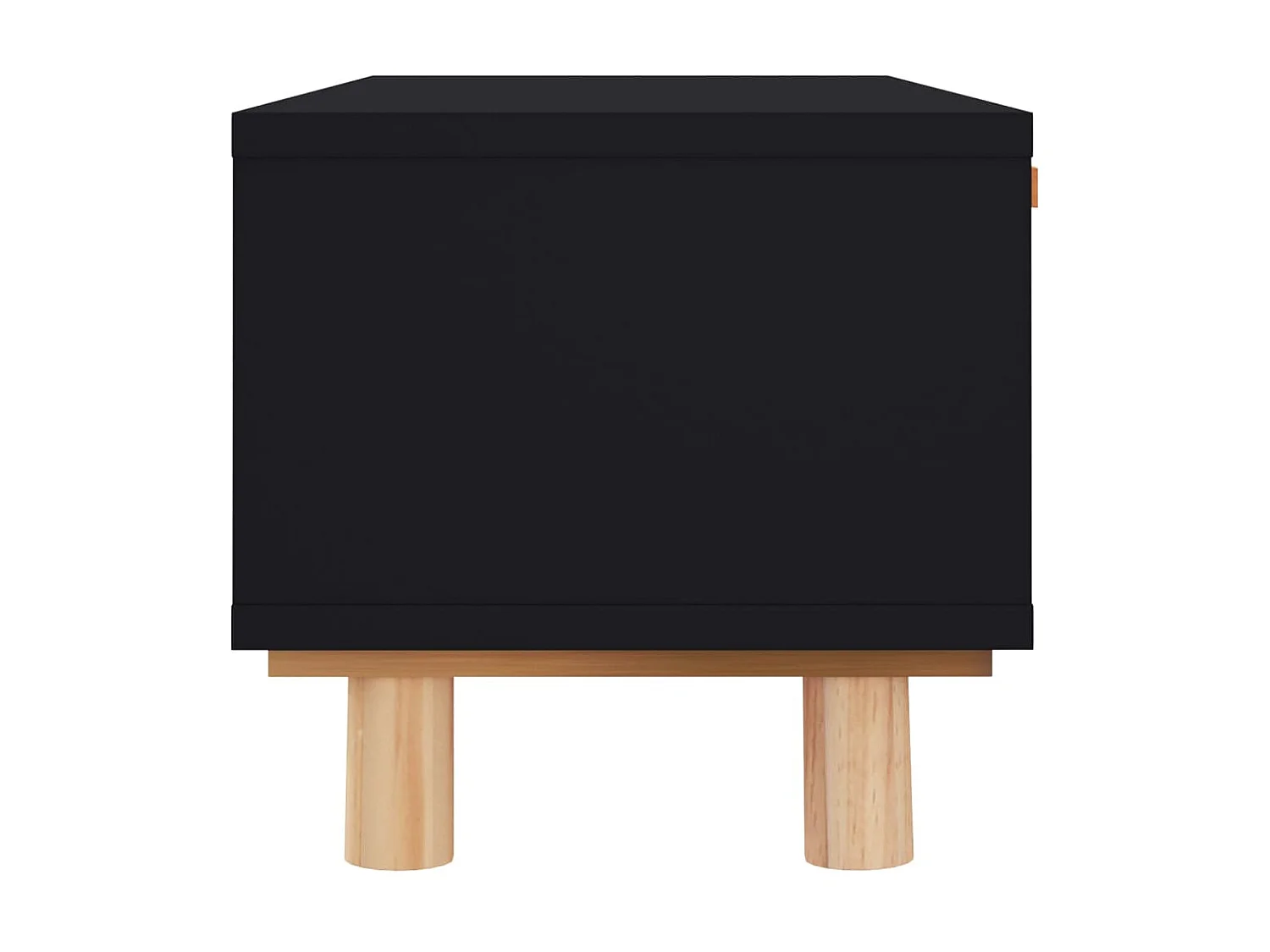 Table basse Noir 80x40x30 cm Bois d'ingénierie et pin massif OFR18616 BonneVie Meuble