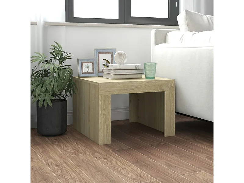 Table basse Chêne sonoma 50x50x35 cm Aggloméré OFR15135 BonneVie Meuble