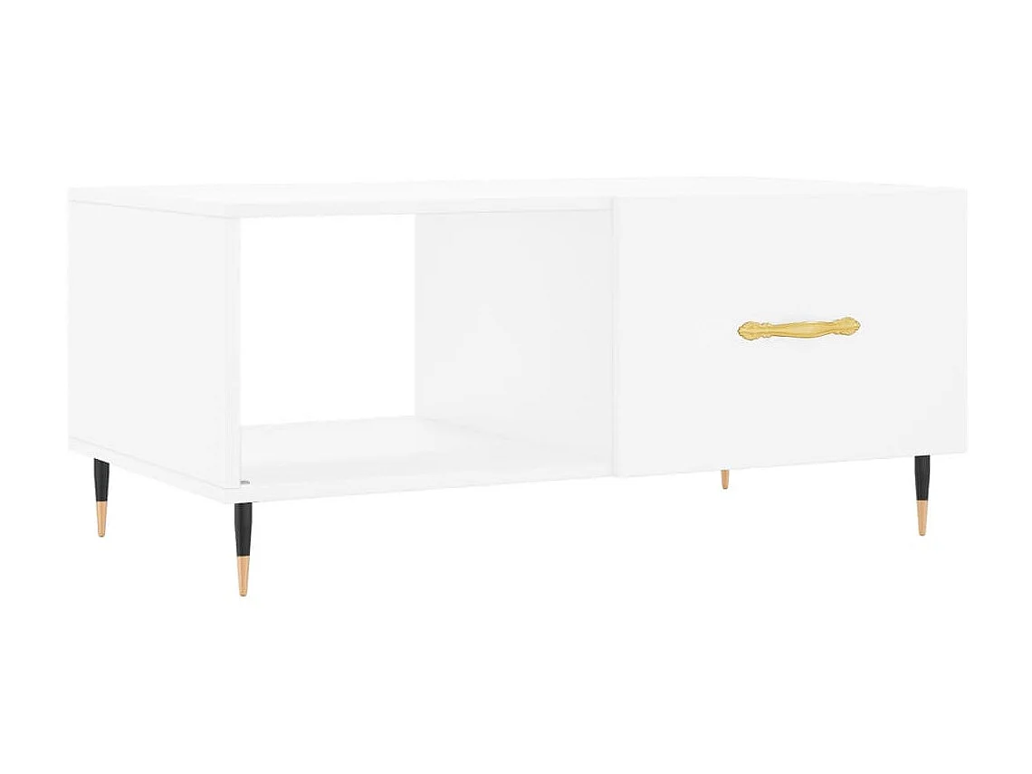 Table basse blanc 90x50x40 cm bois d'ingénierie OFR77670 BonneVie Meuble