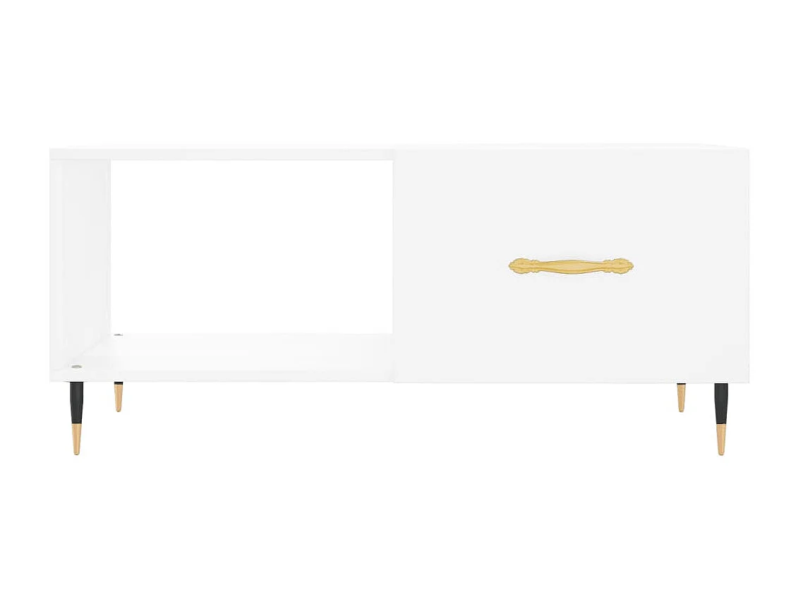 Table basse blanc 90x50x40 cm bois d'ingénierie OFR77670 BonneVie Meuble