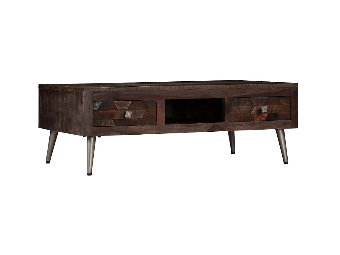 Table basse Bois de récupération solide 100 x 60 x 35 cm OFR40312 BonneVie Meuble