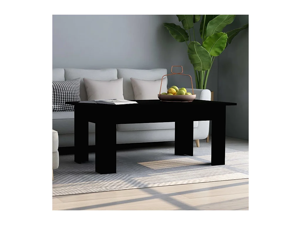 Table basse Noir 100 x 60 x 42 cm Aggloméré OFR49894 BonneVie Meuble