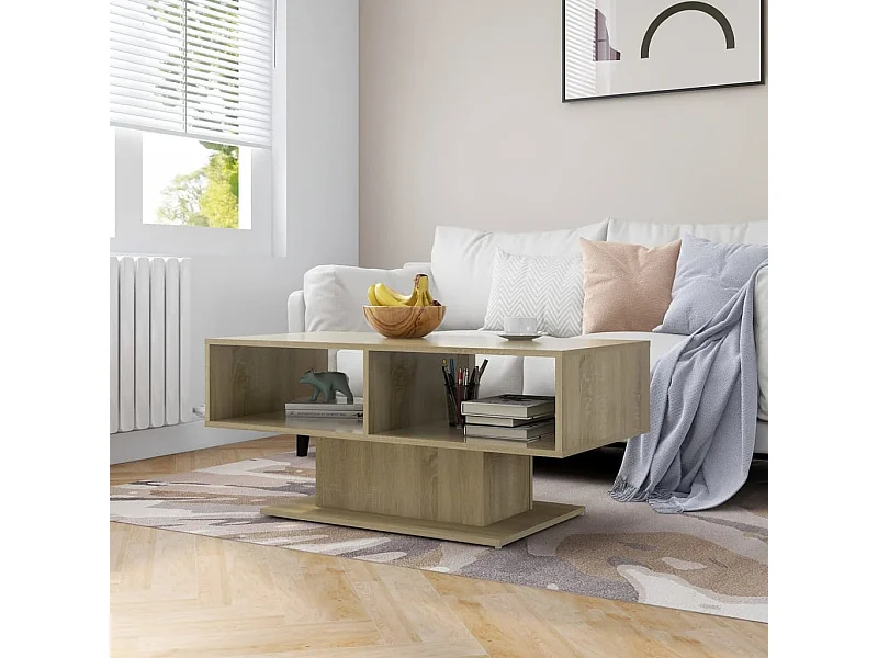 Table basse Chêne sonoma 103,5x50x44,5 cm Aggloméré OFR53751 BonneVie Meuble