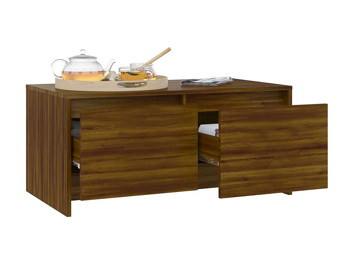 Table basse Chêne marron 90x50x41,5 cm Aggloméré OFR94828 BonneVie Meuble