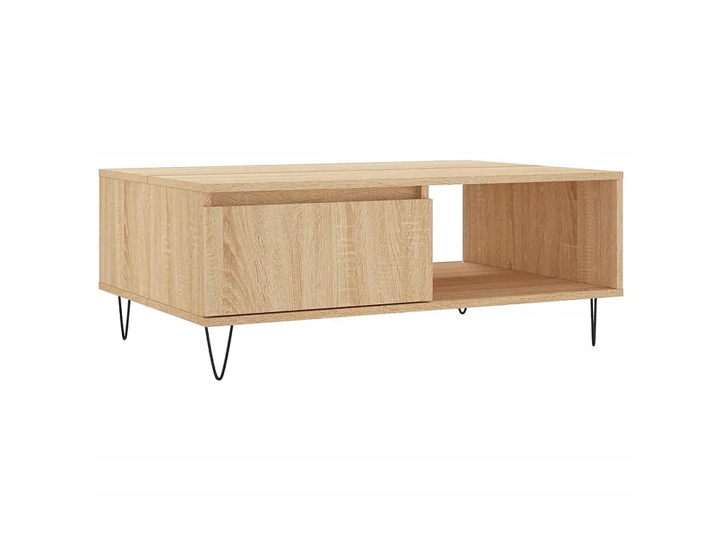 Table basse chêne sonoma 90x60x35 cm bois d'ingénierie OFR60909 BonneVie Meuble