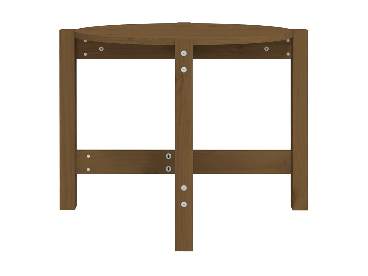 Table basse Marron miel Ø 62,5x45 cm Bois massif de pin OFR99244 BonneVie Meuble