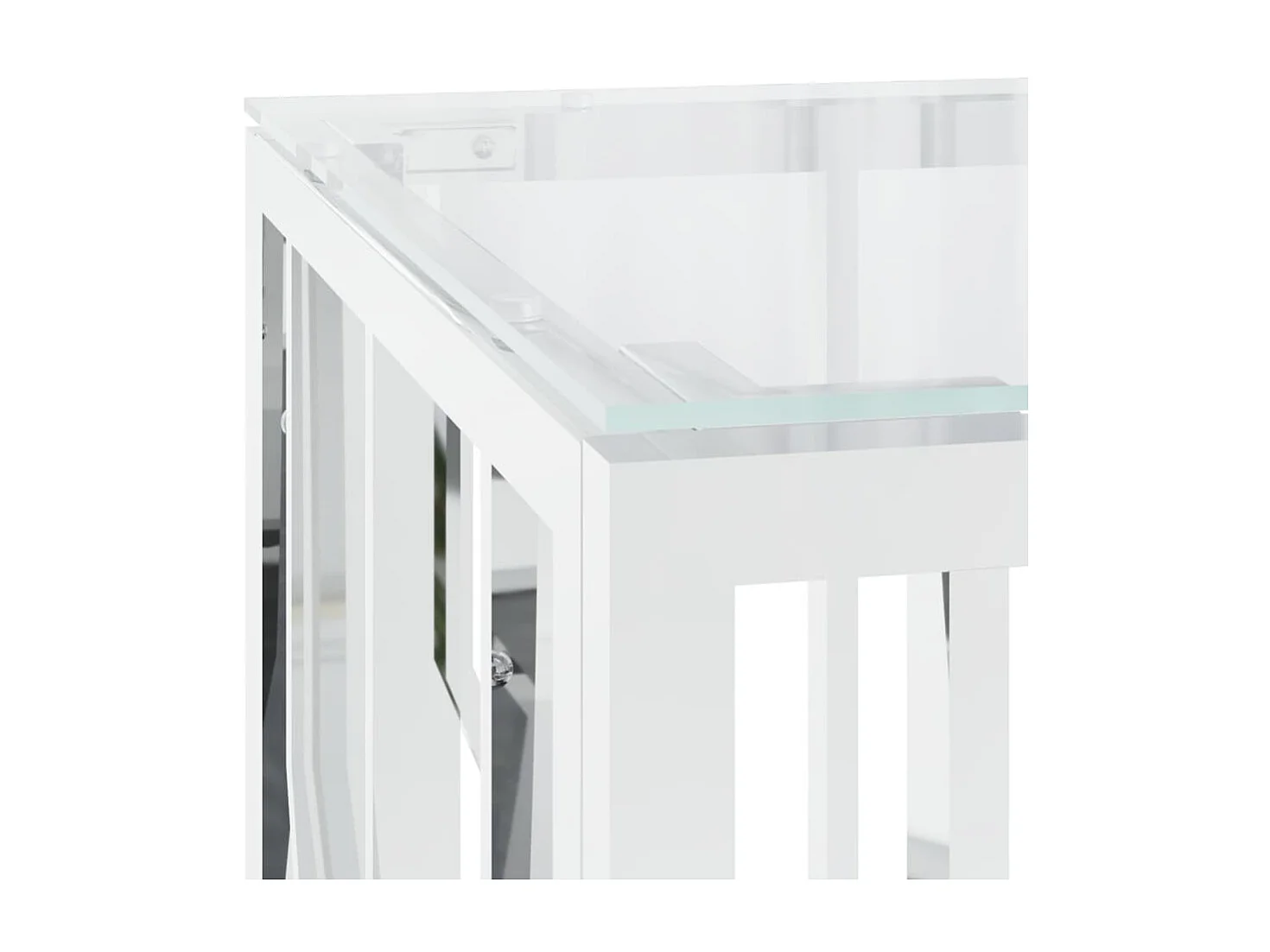 Table basse 110x45x45 cm acier inoxydable et verre OFR35755 BonneVie Meuble