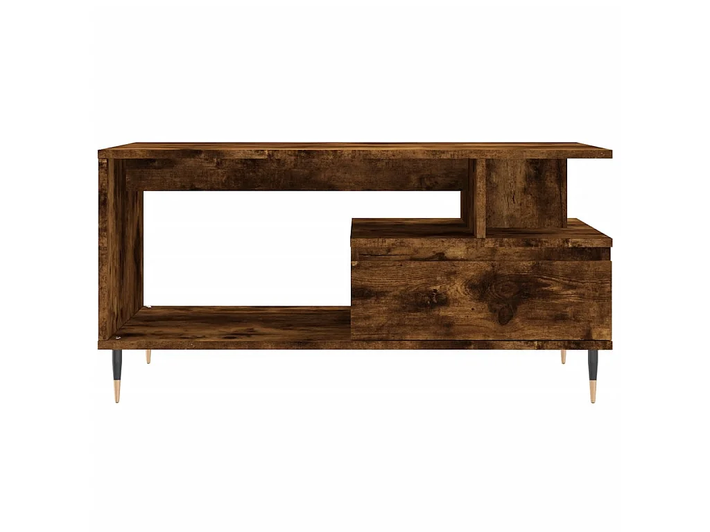 Table basse Chêne fumé 90x49x45 cm Bois d'ingénierie OFR54824 BonneVie Meuble