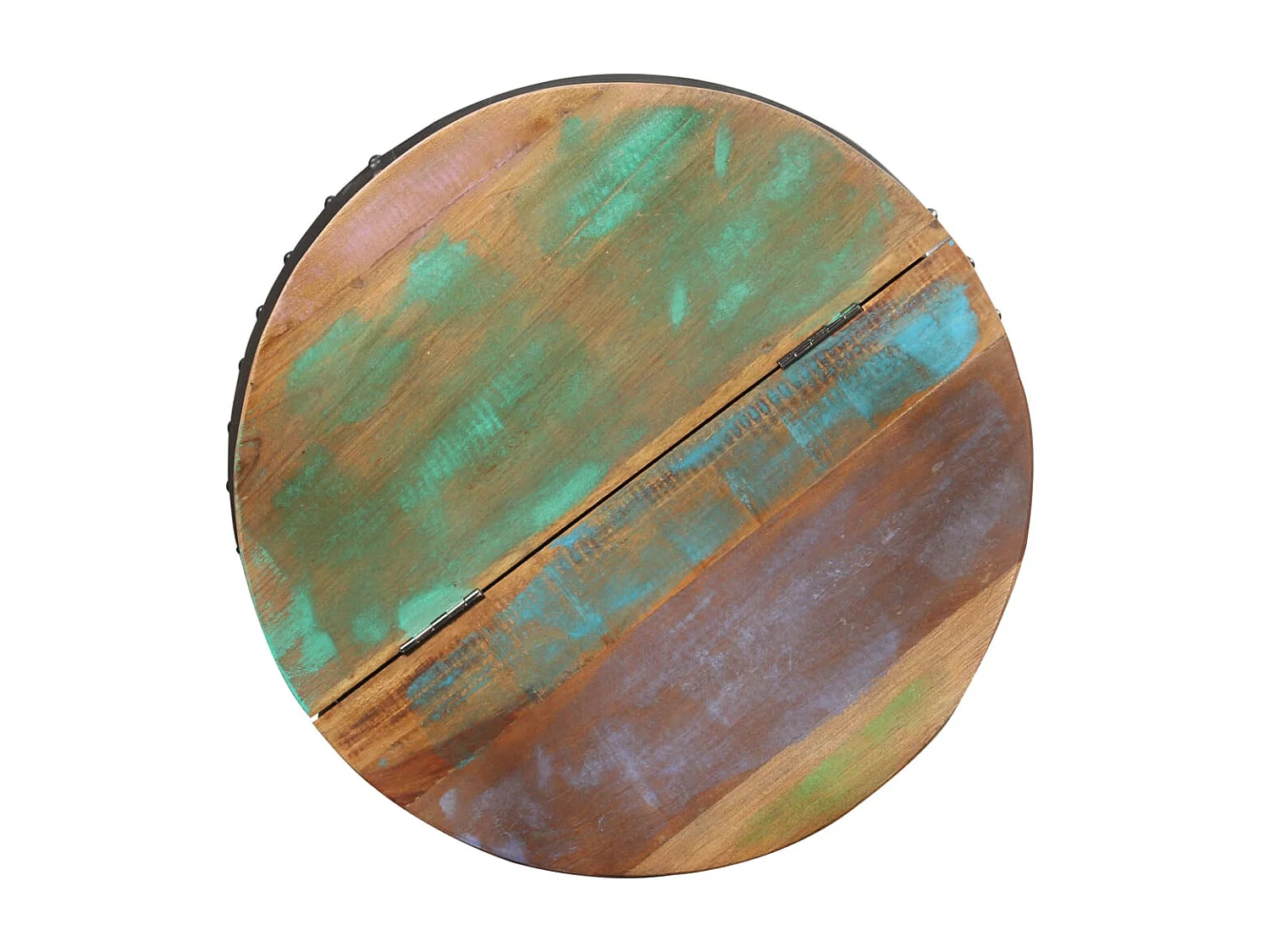 Mesa de centro 53x43 cm madeira recuperada maciça PT347033