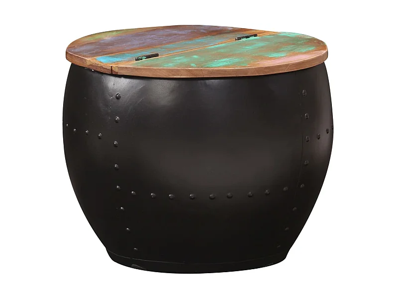 Table basse 53x43 cm Bois de récupération massif OFR97355 BonneVie Meuble