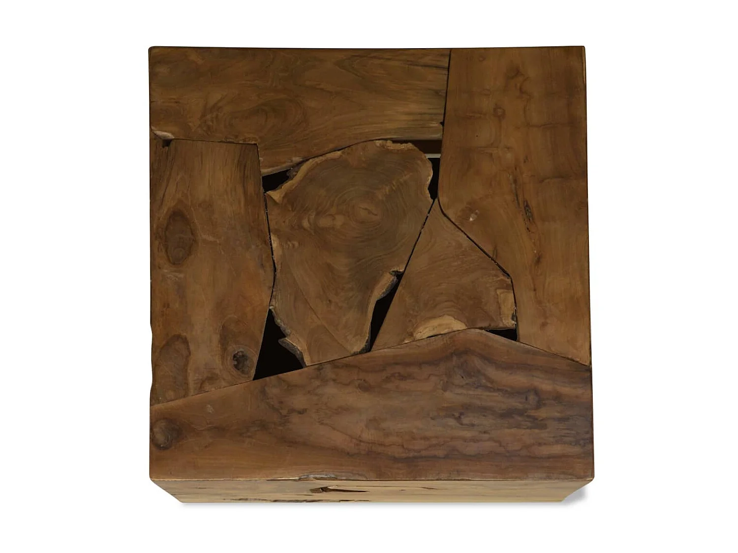 Table basse 50 x 50 x 35 cm Teck véritable Marron OFR20225 BonneVie Meuble