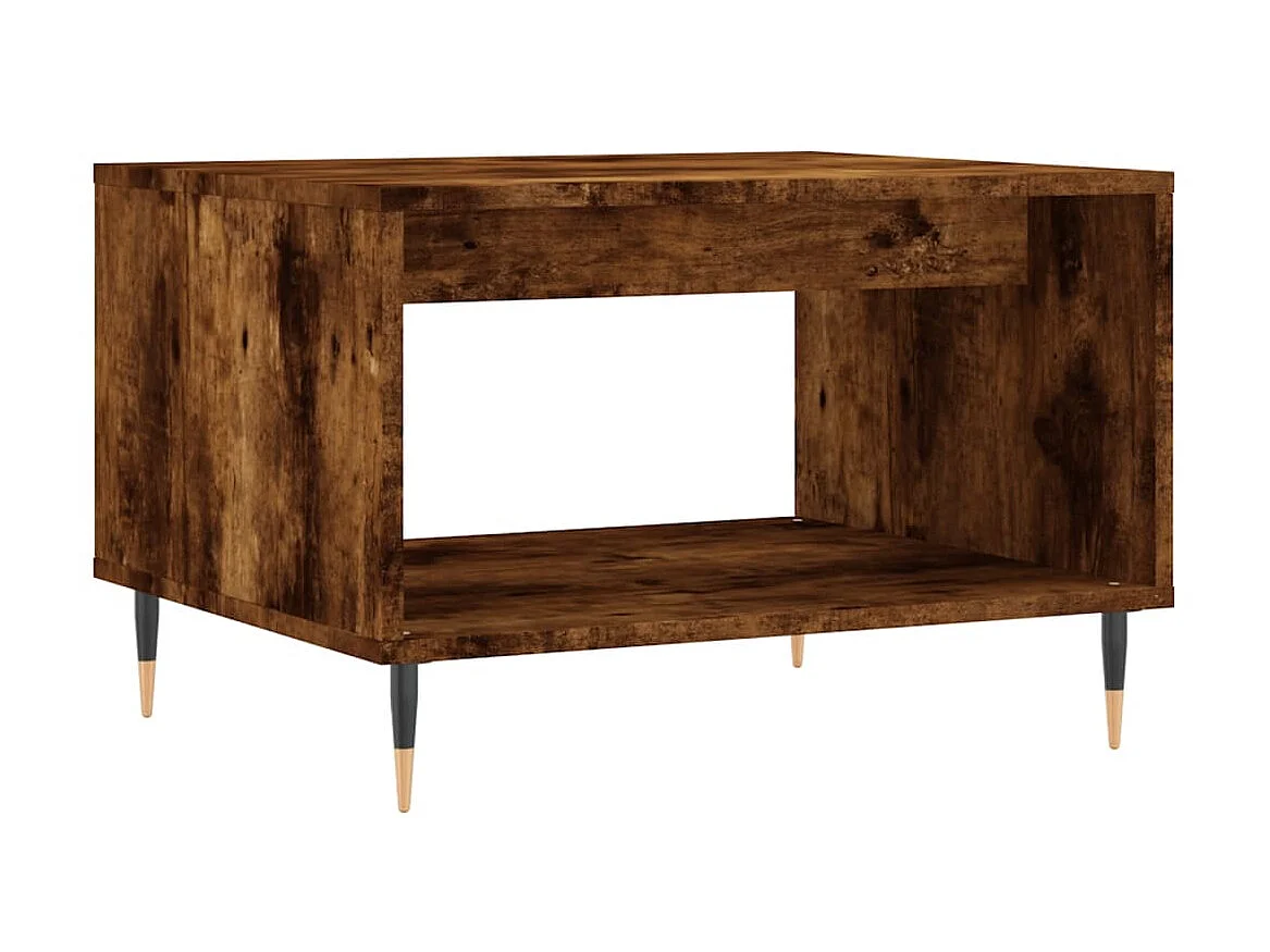 Table basse chêne fumé 60x50x40 cm bois d'ingénierie OFR89489 BonneVie Meuble