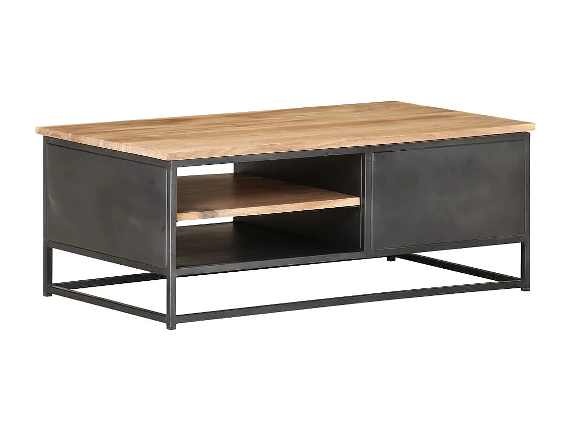 Table basse 90x50x35 cm Bois d'acacia massif OFR65673 BonneVie Meuble